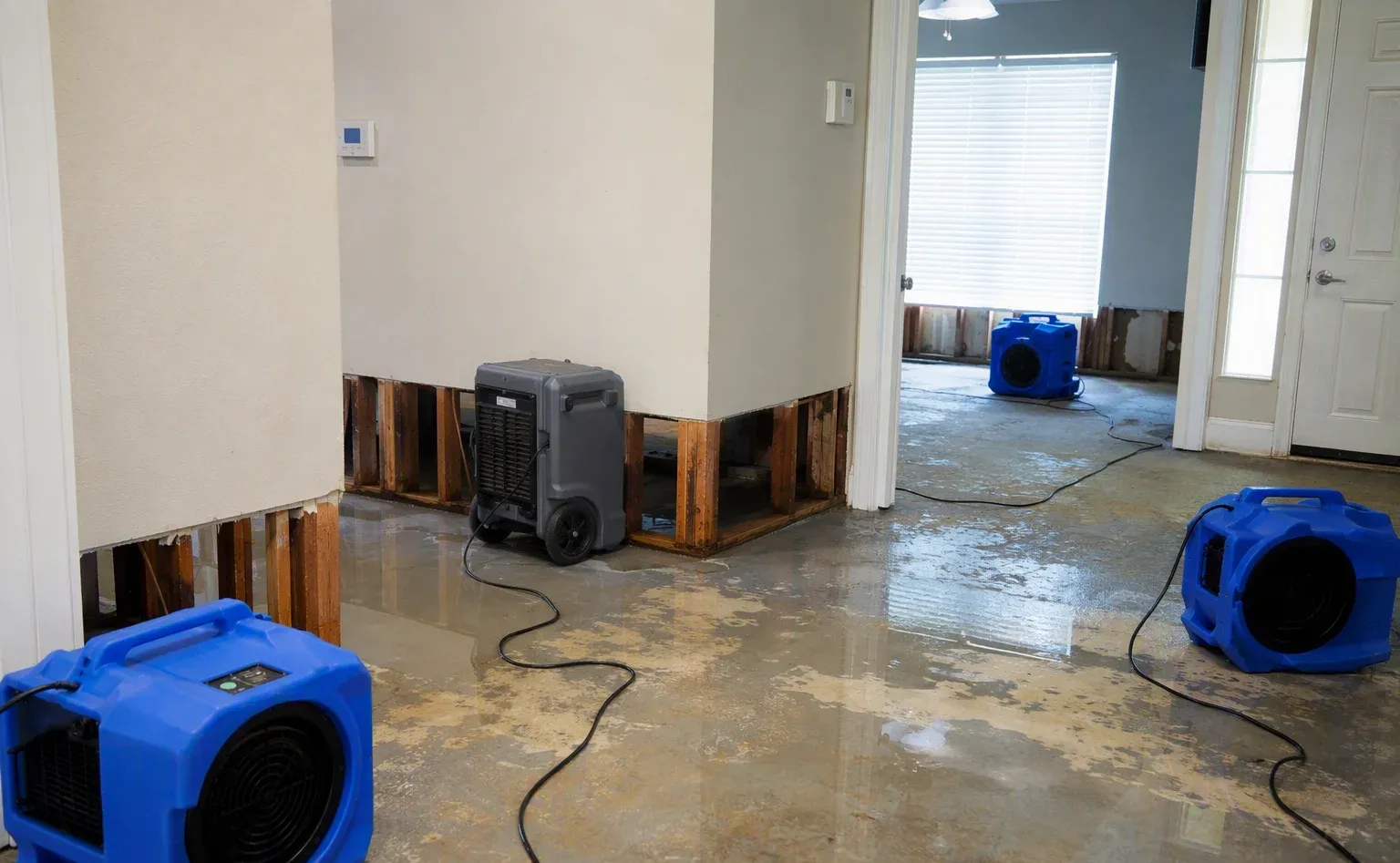 Flood cleanup and water-damaged carpet removal in a Valdosta home