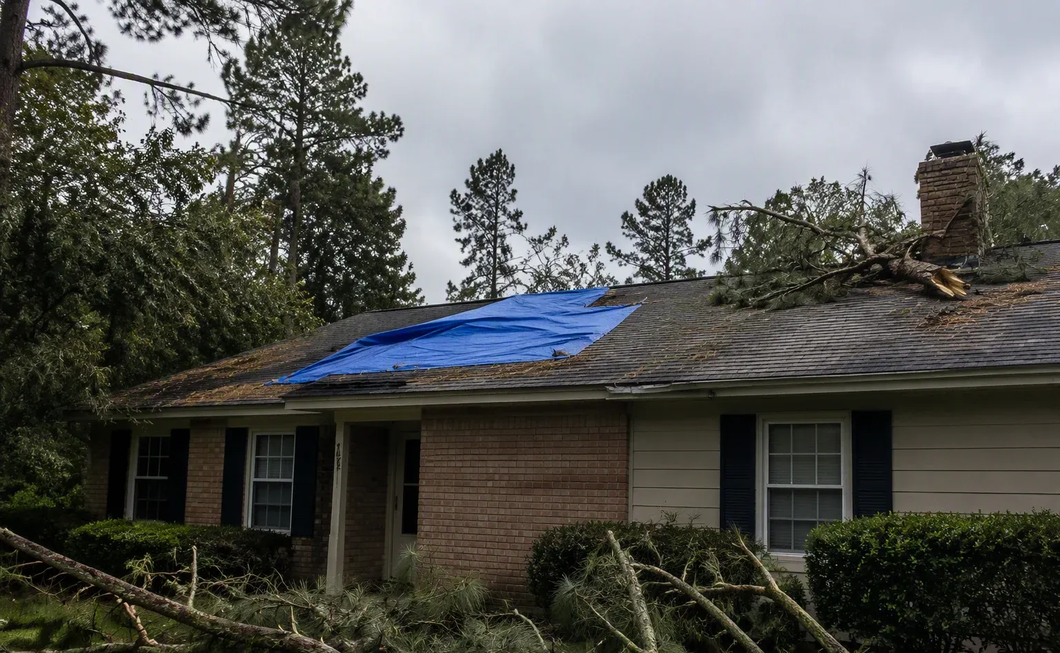 Storm damage repair in a Valdosta home after severe weather